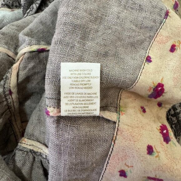 Free People Ramie Brown and Tan Floral Paisley Boho Trench Jacket Size 6 - Picture 7 of 9